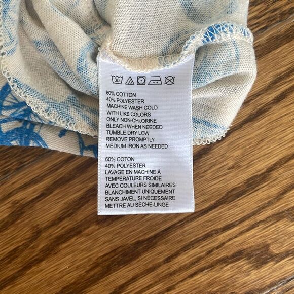 Urban Outfitters BDG Soft Thin Short Sleeve T-Shirt Bicycle Pattern Blue Small - Picture 6 of 7